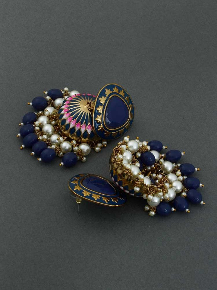 Navy Chetaki Jhumkis - Bling Bag