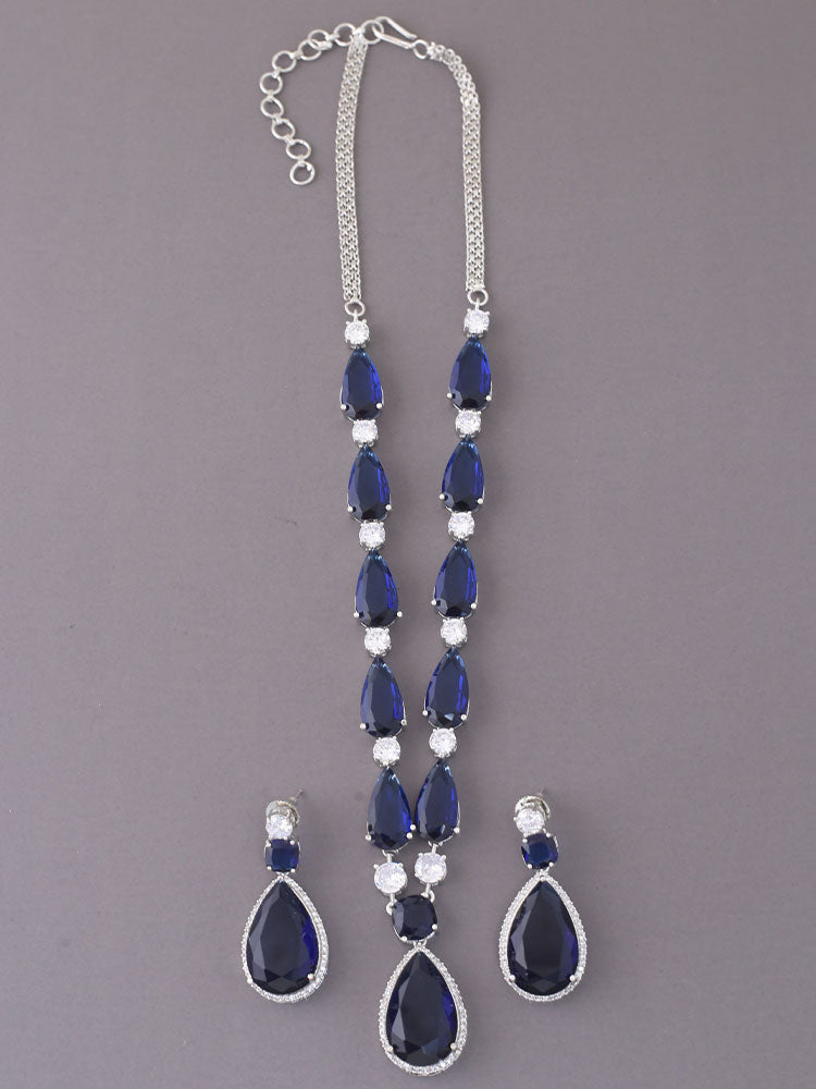 Navy Hanna Zirconia Jewellery Set