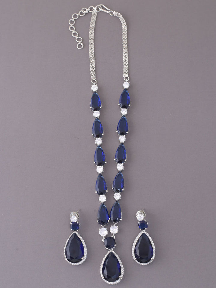 Navy Hanna Zirconia Jewellery Set