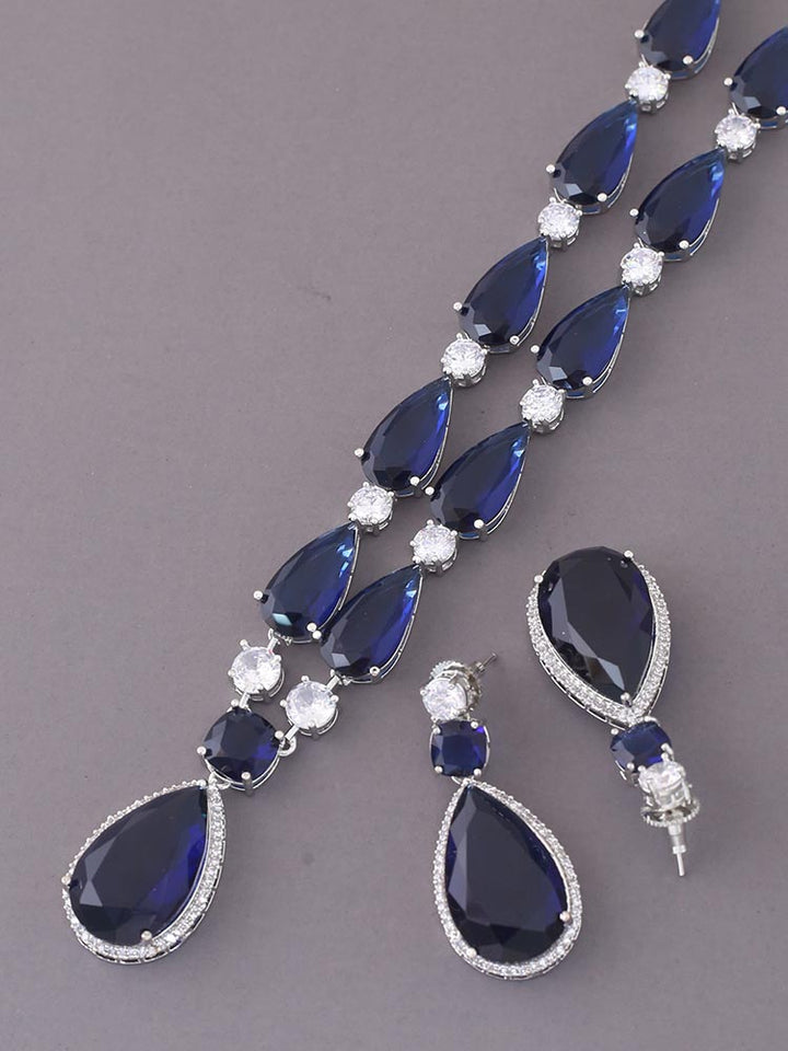 Navy Hanna Zirconia Jewellery Set