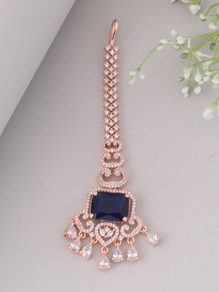 Navy Keyla Zirconia Maang Tikka - EOSS