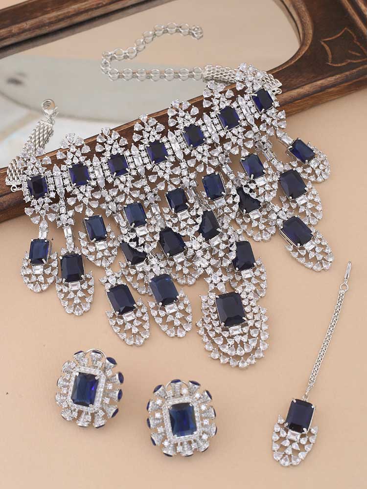 Navy Kiara Bridal Jewellery Set