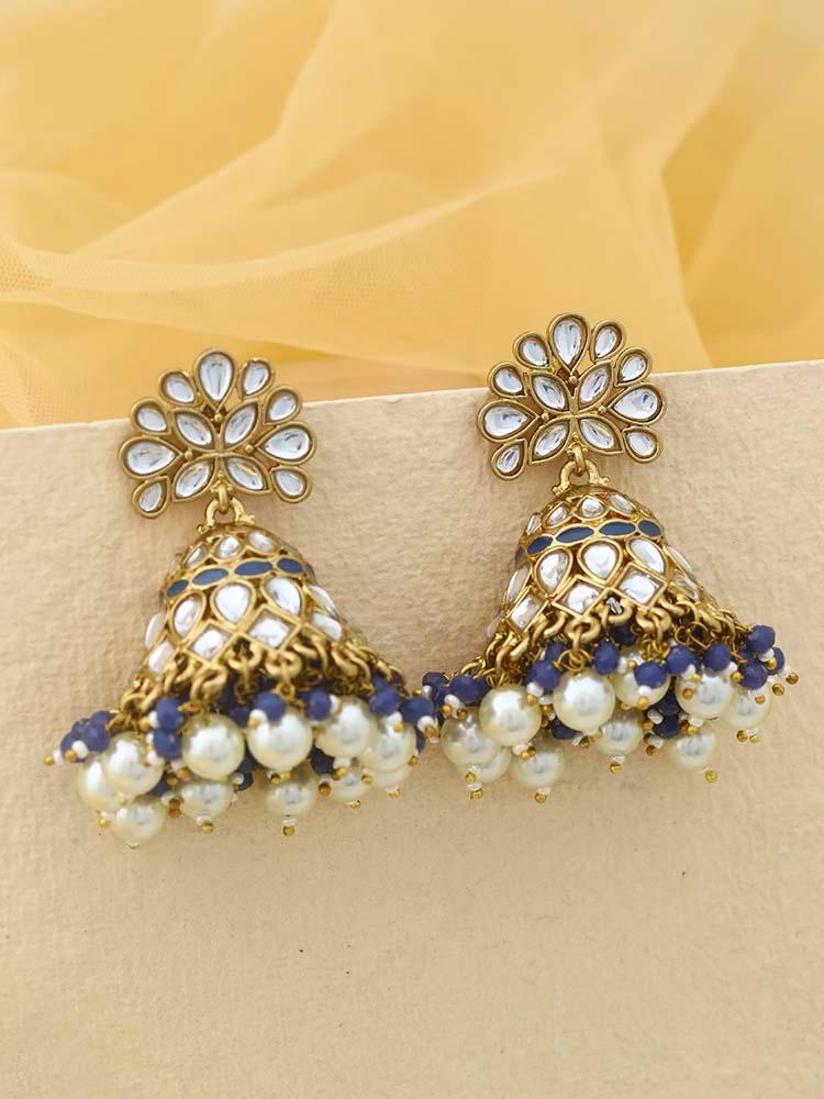 Navy Koyna Jhumkis - Bling Bag