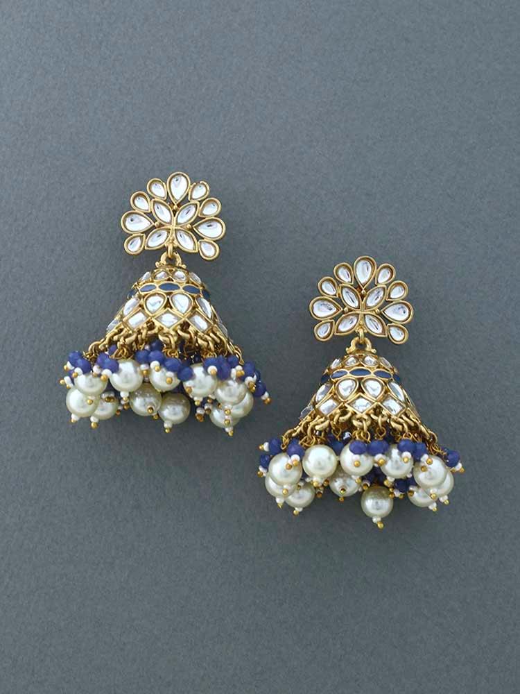 Navy Koyna Jhumkis - Bling Bag