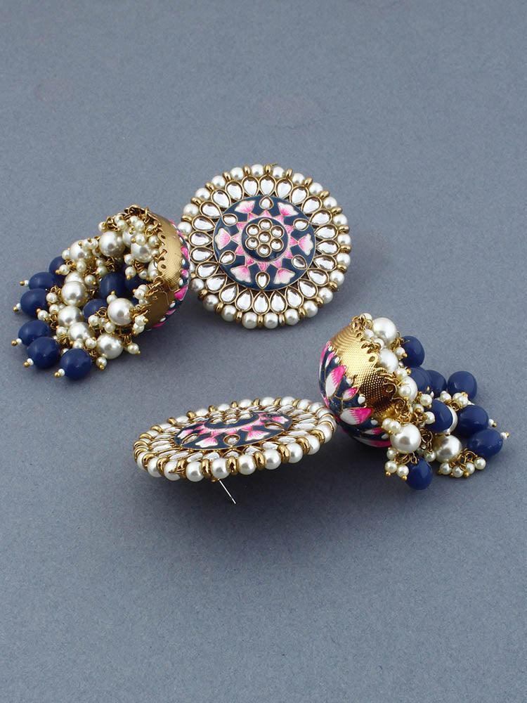 Navy Kritika Jhumkis - Bling Bag