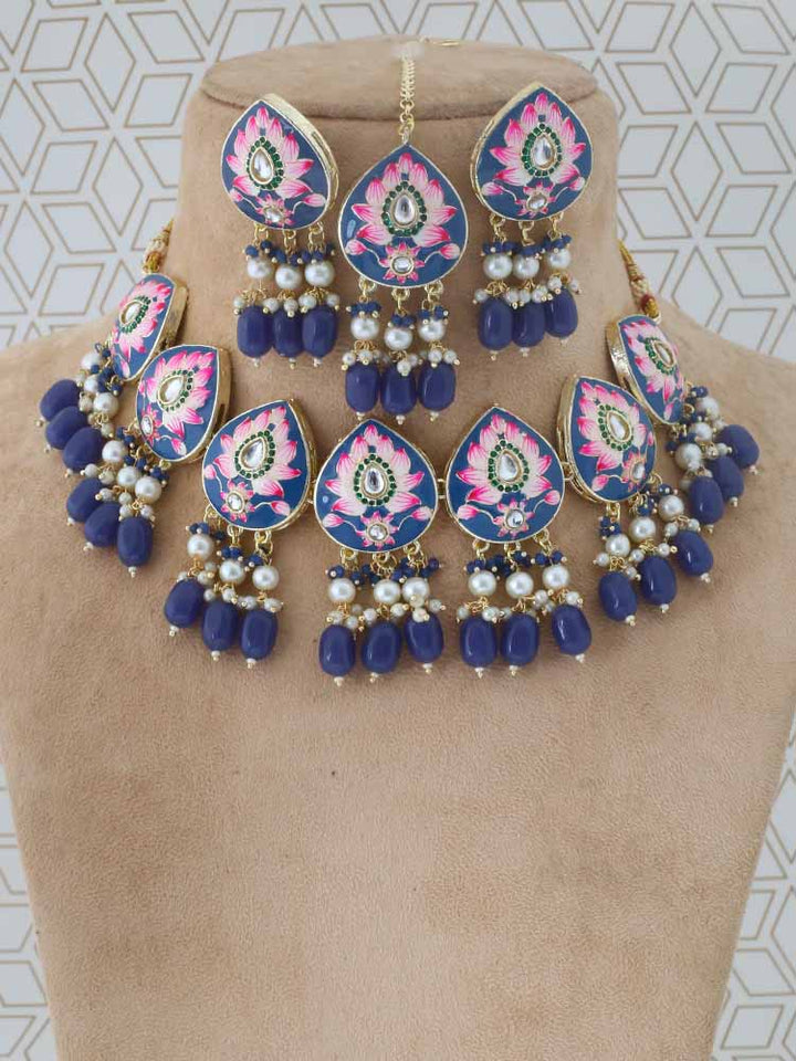 Navy Pradhnya Jewellery Set