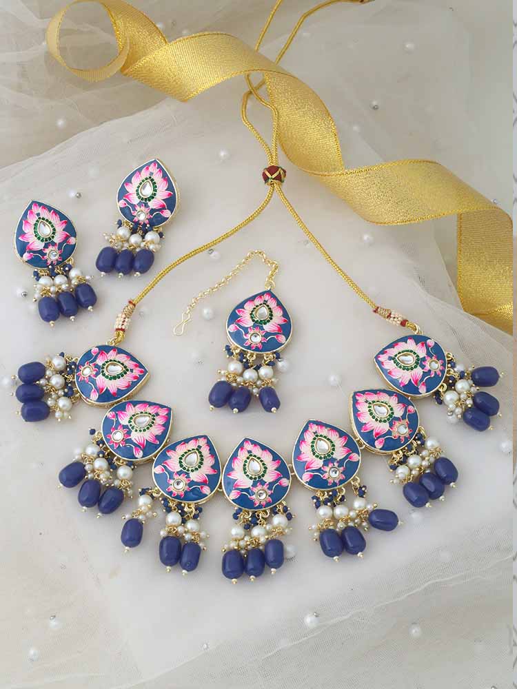 Navy Pradhnya Jewellery Set