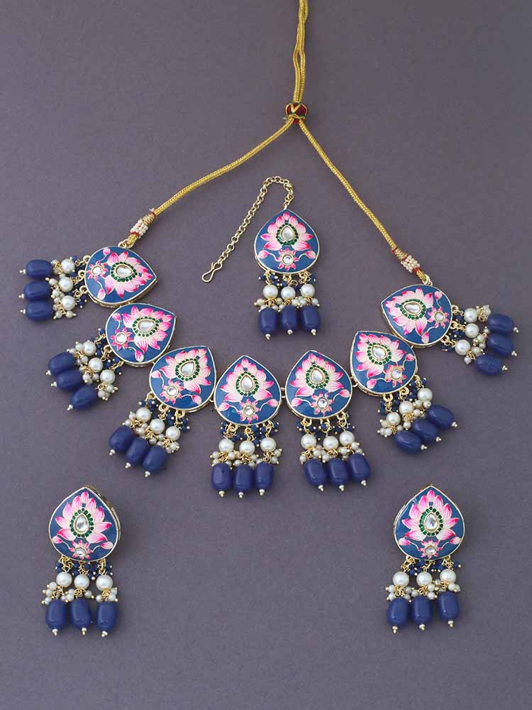 Navy Pradhnya Jewellery Set