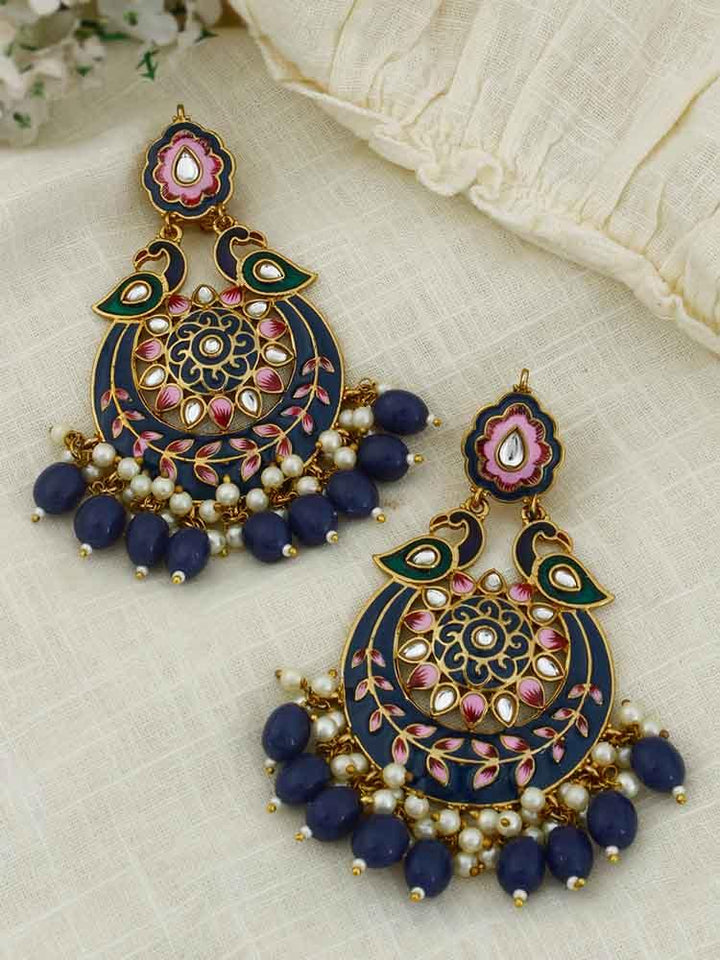 Navy Sangini Chandbalis - Bling Bag