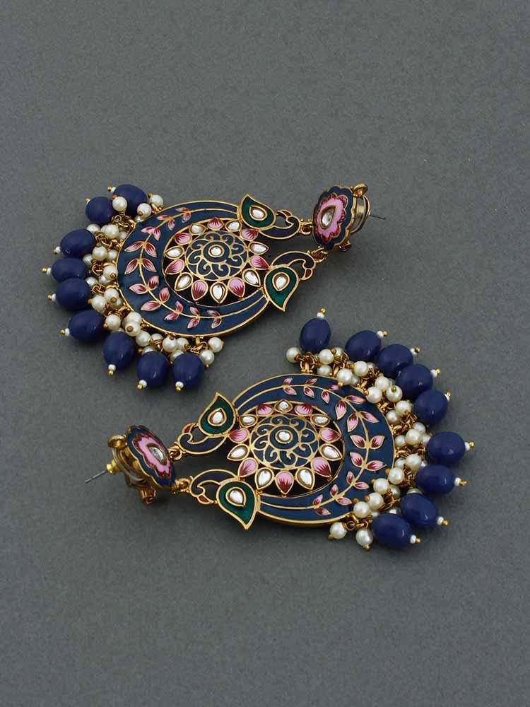 Navy Sangini Chandbalis - Bling Bag