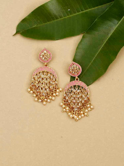 earrings - Bling Bag Neon Pink Ishika Dangler Earrings