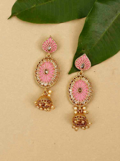 earrings - Bling Bag Neon Pink Noor Jhumki Earrings