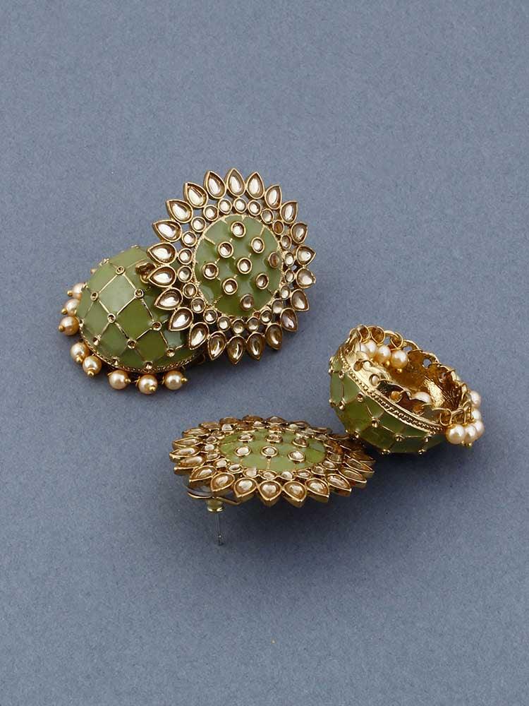 Olive Suraj Jhumkis - Bling Bag