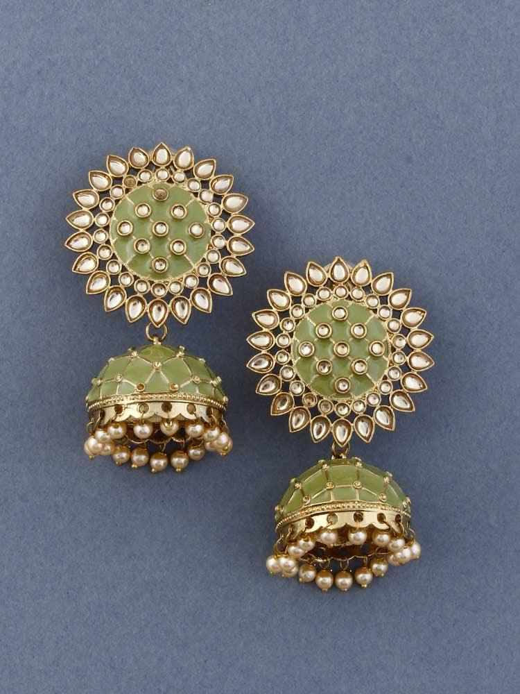 Olive Suraj Jhumkis - Bling Bag