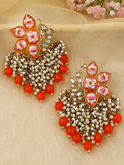 Orange Chakrika Designer Earrings - Bling Bag