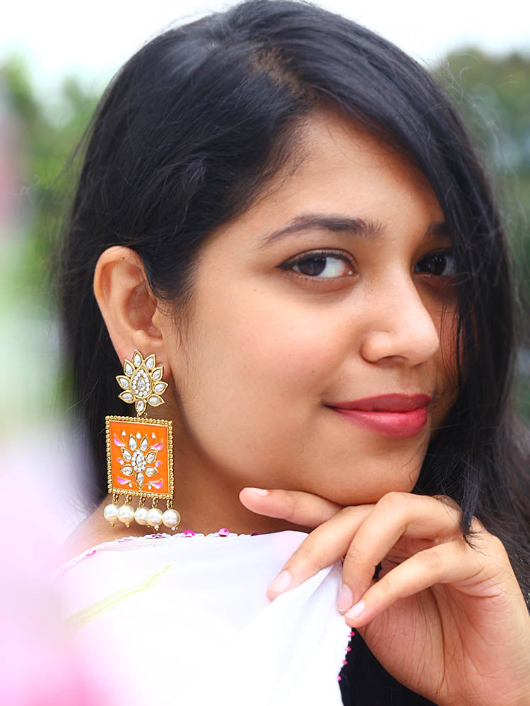 Orange Kalavati Studs