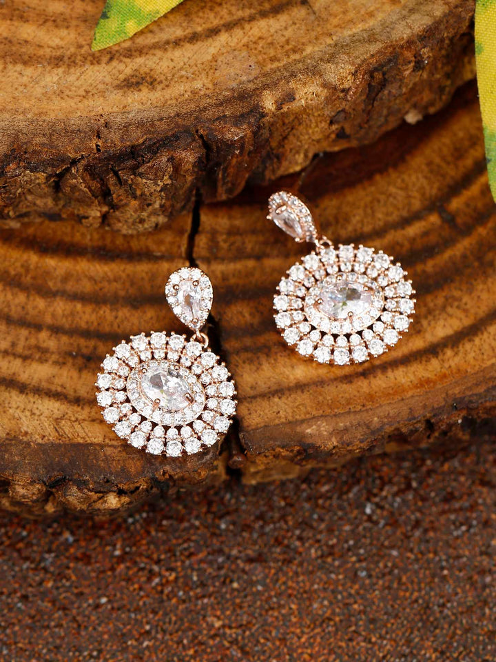 earrings - Bling Bag Rose gold Oda Zirconia Dangler