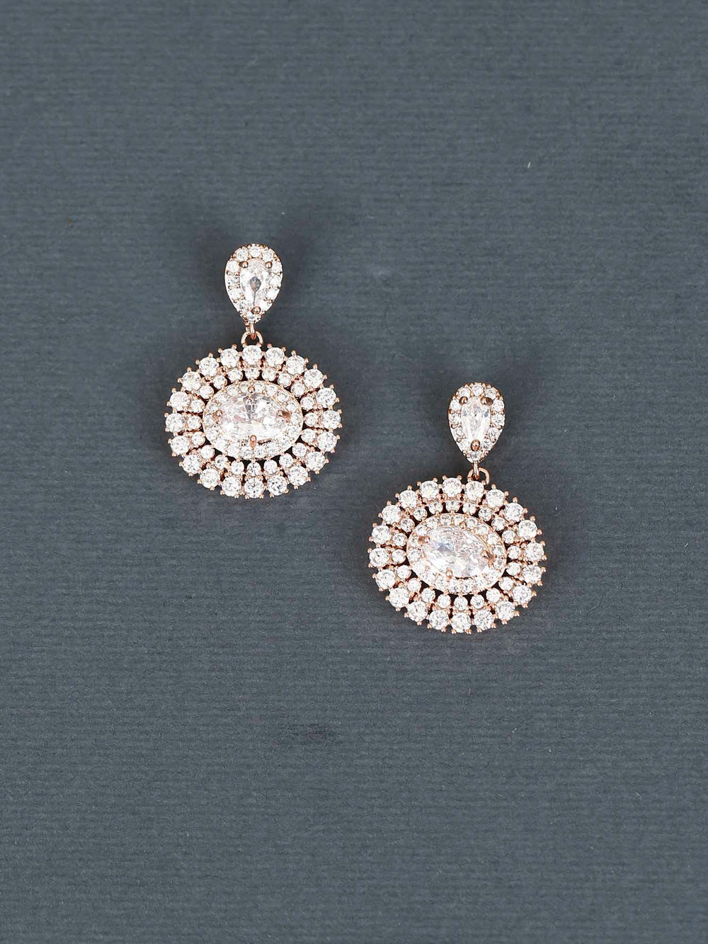 earrings - Bling Bag Rose gold Oda Zirconia Dangler