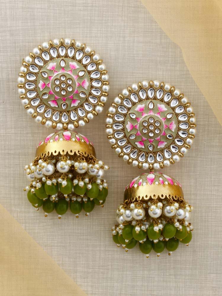 Olive Kritika Jhumkis - Bling Bag