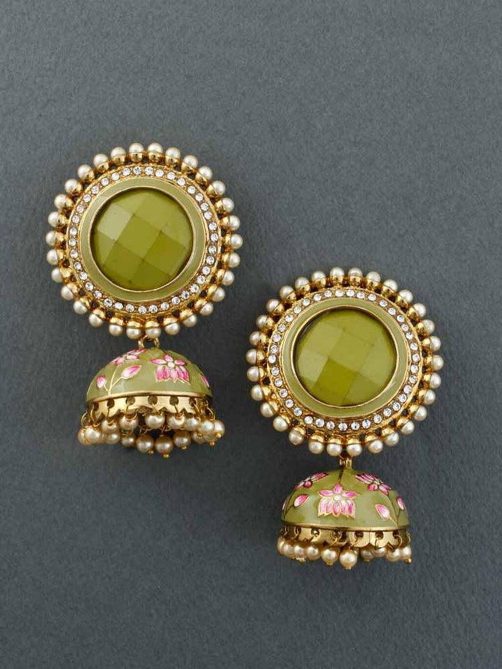 Olive Virat Jhumkis - Bling Bag