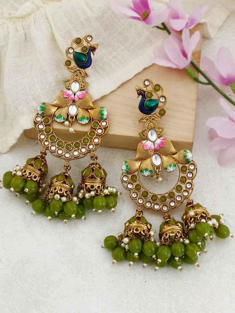 Olive Vrishank Jhumkis - Bling Bag