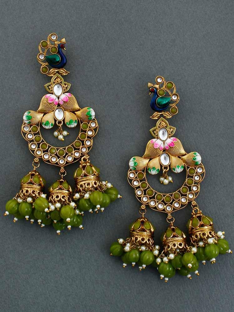 Olive Vrishank Jhumkis - Bling Bag