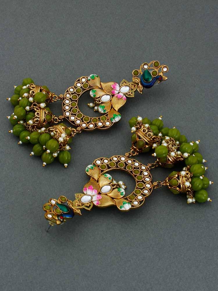 Olive Vrishank Jhumkis - Bling Bag