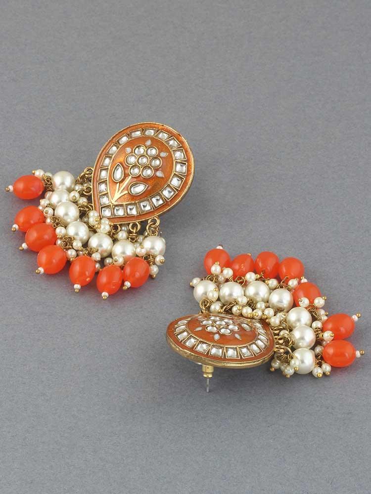 Orange Charmi Designer Earrings - Bling Bag