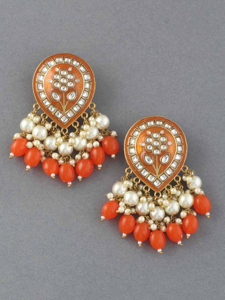 Orange Charmi Designer Earrings - Bling Bag