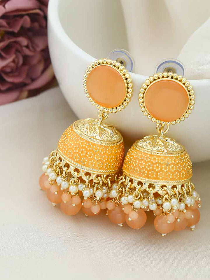 Orange Soraya Jhumkis