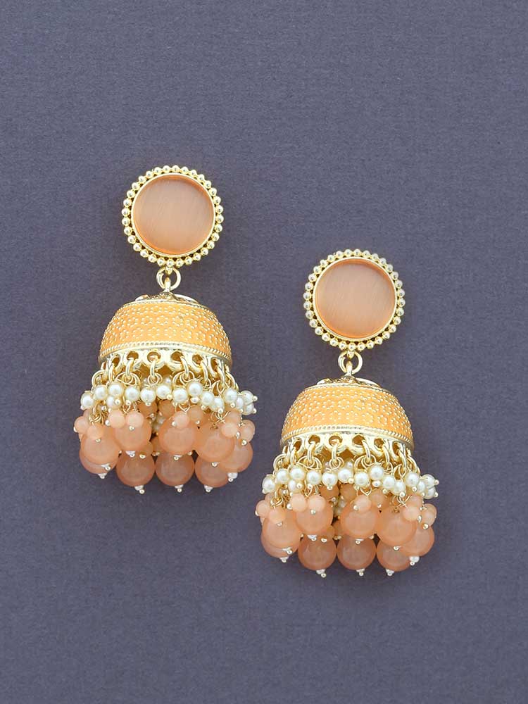 Orange Soraya Jhumkis