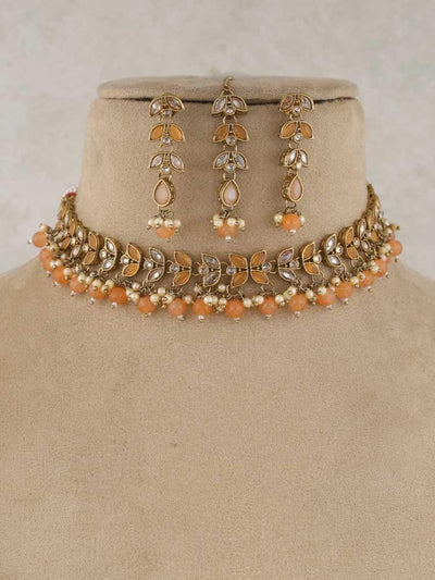 Orange Sukanya Necklace set - Bling Bag