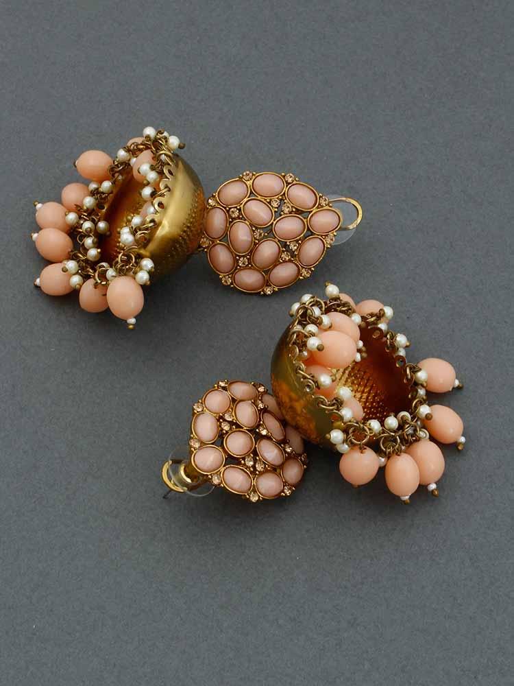 Peach Bubble Jhumkis - Bling Bag
