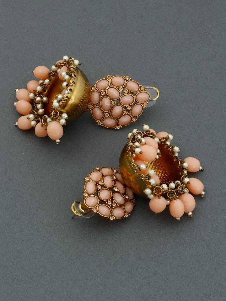Peach Bubble Jhumkis - Bling Bag