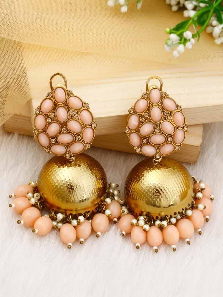 Peach Bubble Jhumkis - Bling Bag