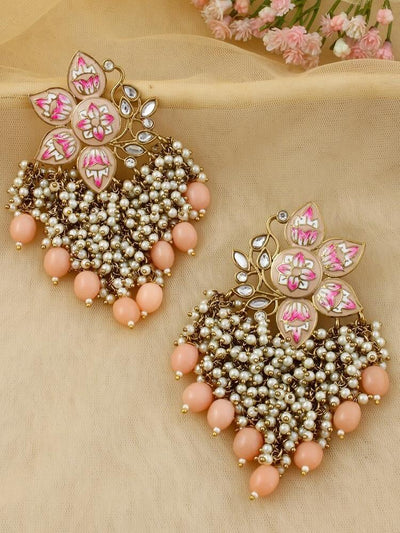Peach Chakrika Designer Earrings - Bling Bag