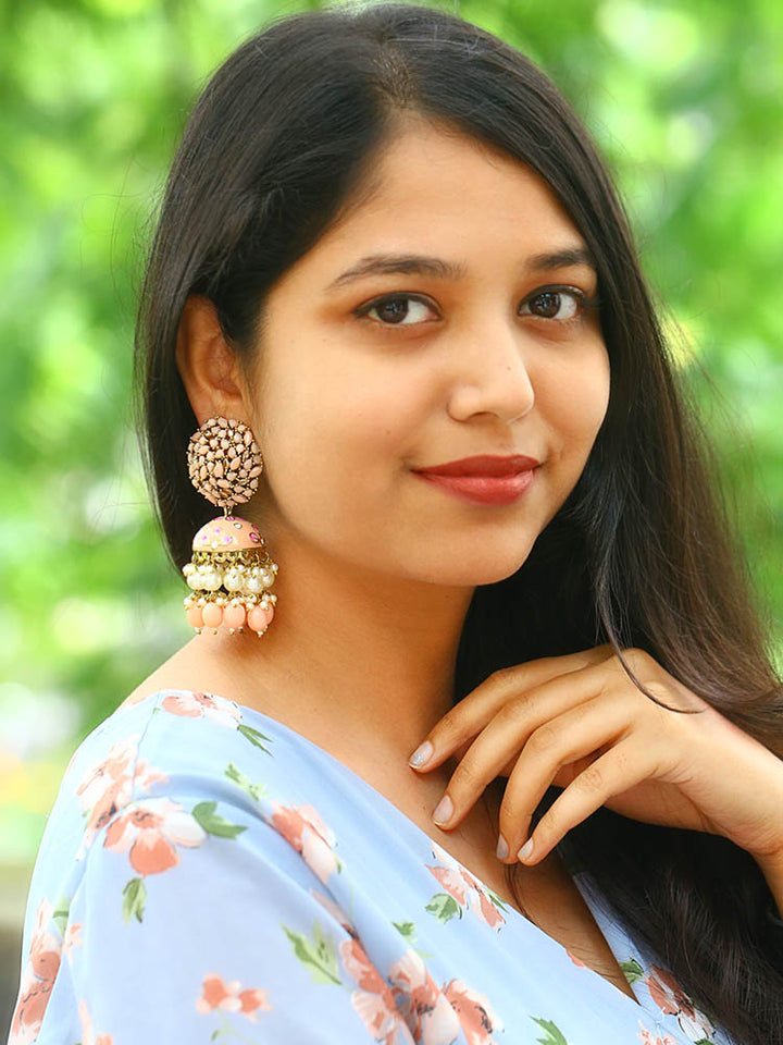 Peach Daliha Jhumkis