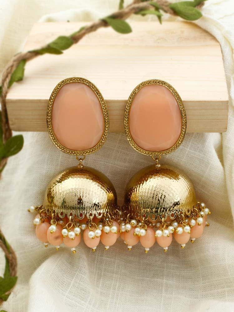 Peach Magna Shesha Jhumkis - Bling Bag