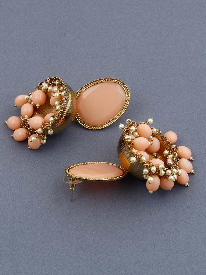 Peach Magna Shesha Jhumkis - Bling Bag