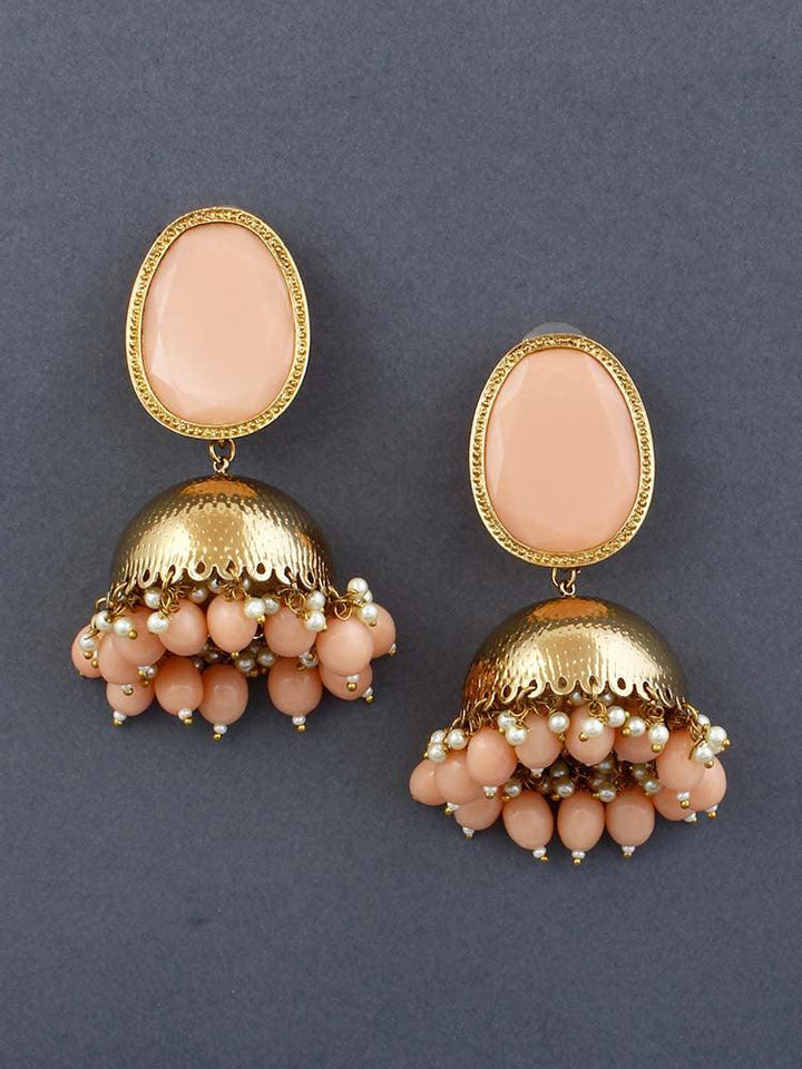 Peach Magna Shesha Jhumkis - Bling Bag