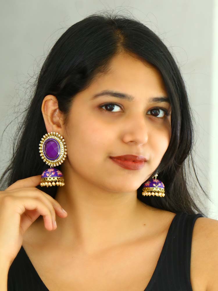 Purple Virat Jhumkis