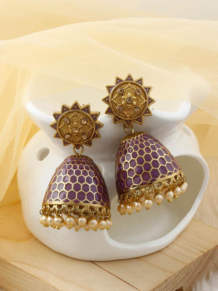 Purple Bell Jhumkis - Bling Bag