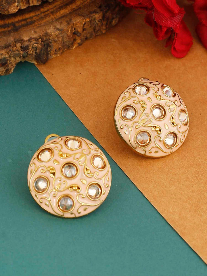 earrings - Bling Bag Peach Astra Designer Studs