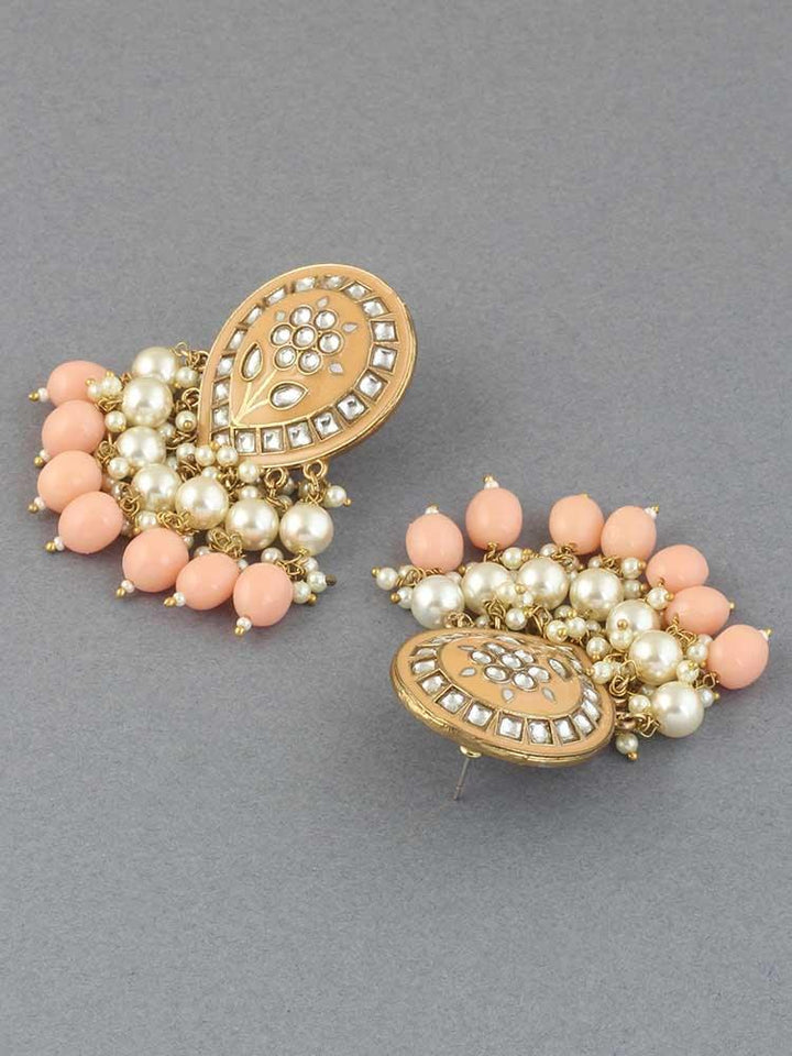 Peach Charmi Designer Earrings - Bling Bag