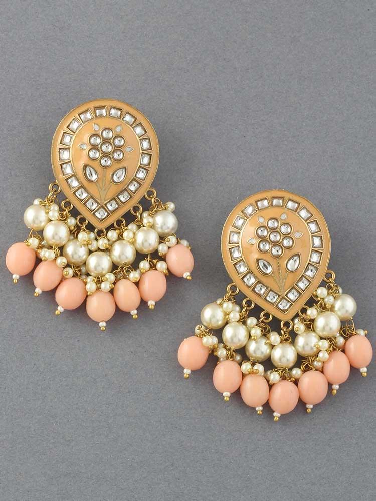 Peach Charmi Designer Earrings - Bling Bag