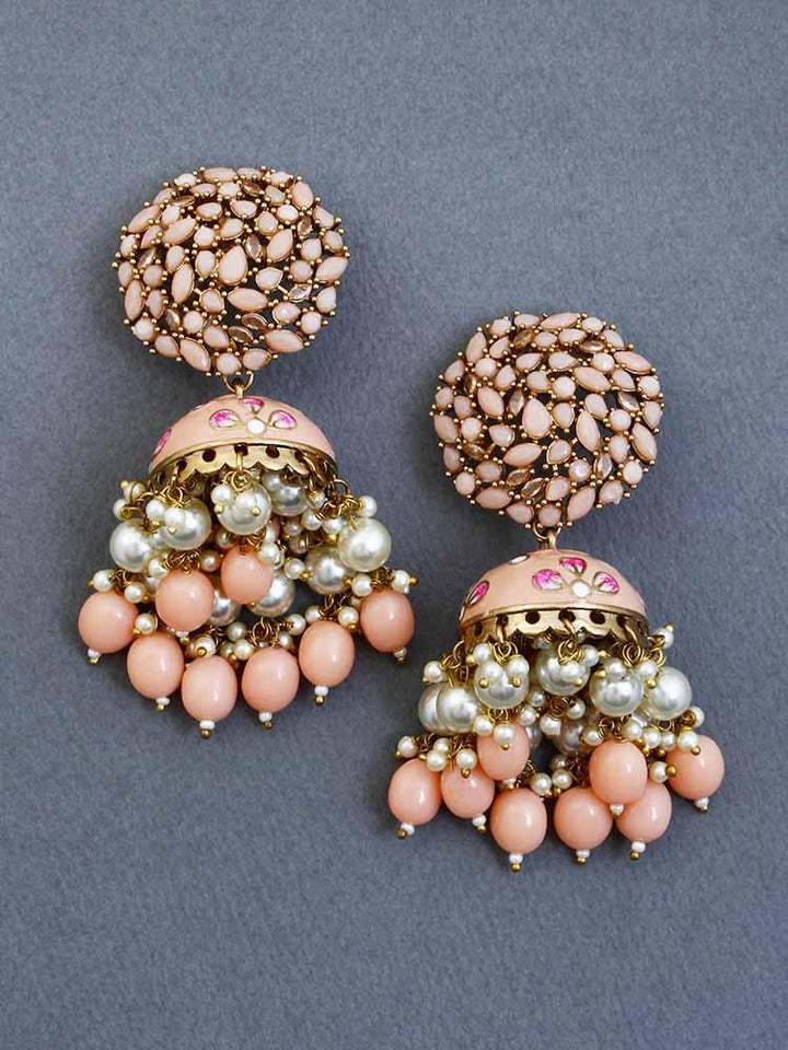 Peach Daliha Jhumkis - Bling Bag