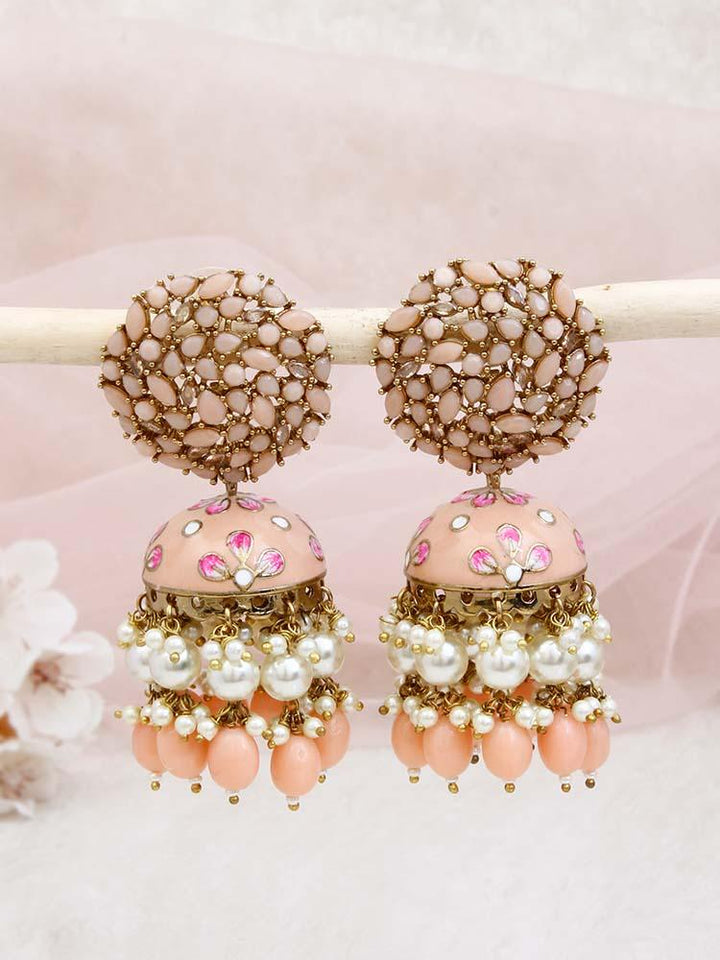 Peach Daliha Jhumkis - Bling Bag