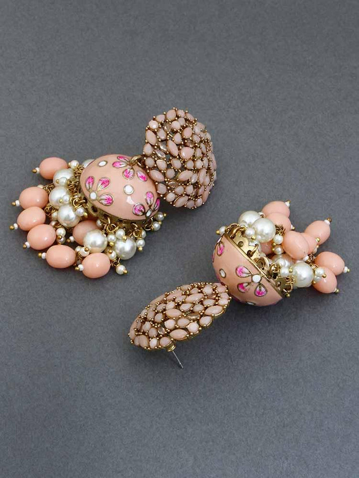 Peach Daliha Jhumkis - Bling Bag