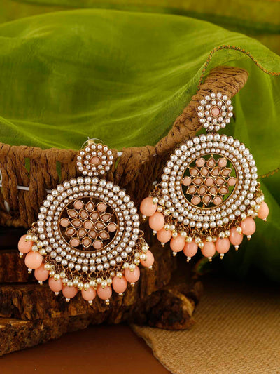 earrings - Bling Bag Peach Nandini Designer Earrings