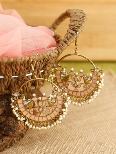 earrings - Bling Bag Peach Anga Designer Earrings